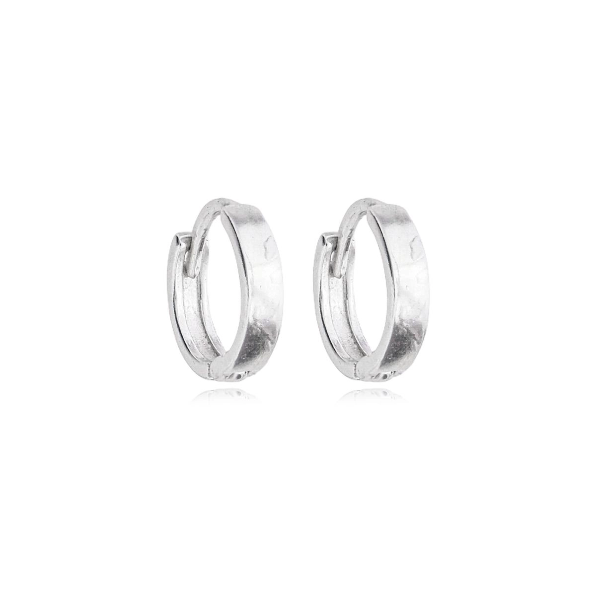 Brinco Prata 925 Argola Lisa Trava 9mm