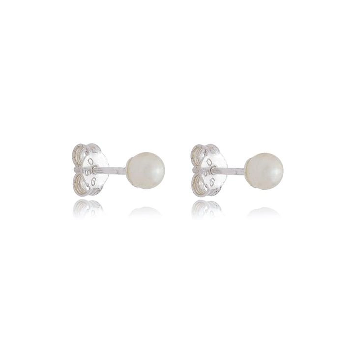 Brinco Prata 925 Pérola 4mm
