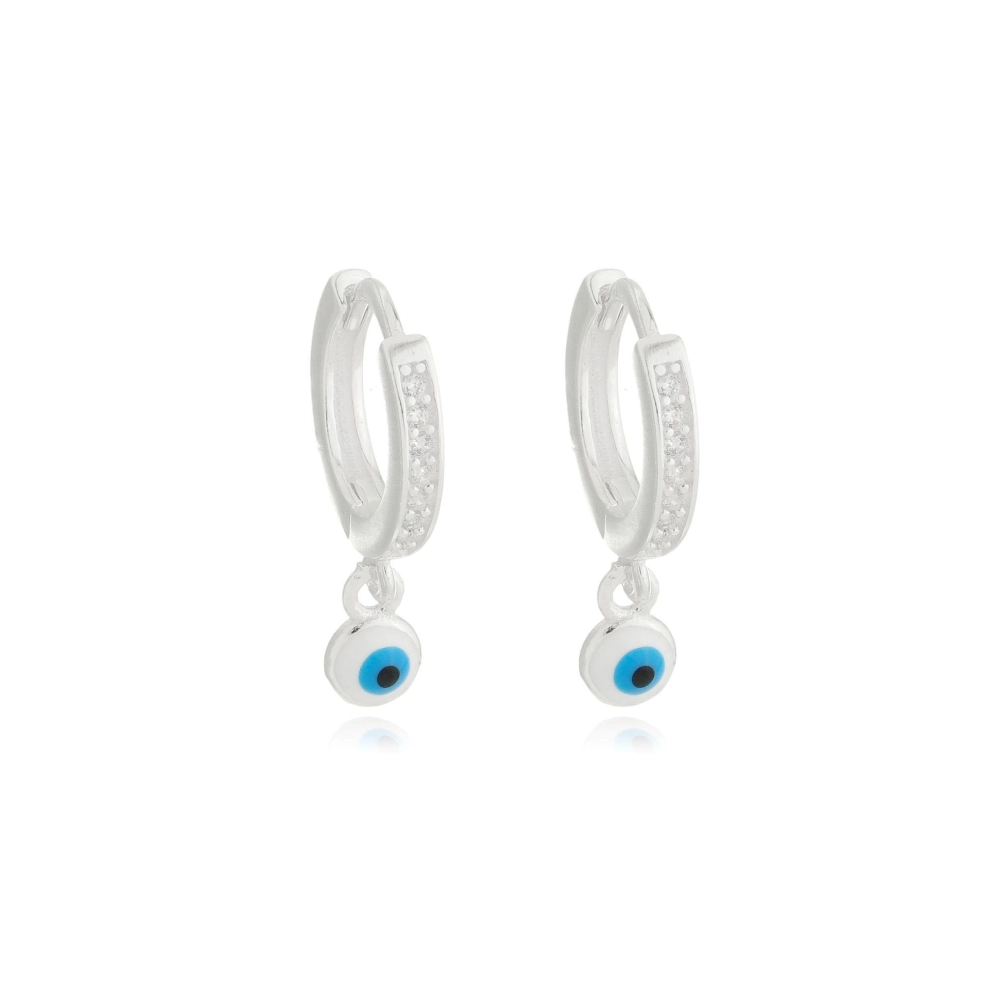 Brinco Prata Argola 1.20cm Olho Grego Prata 925