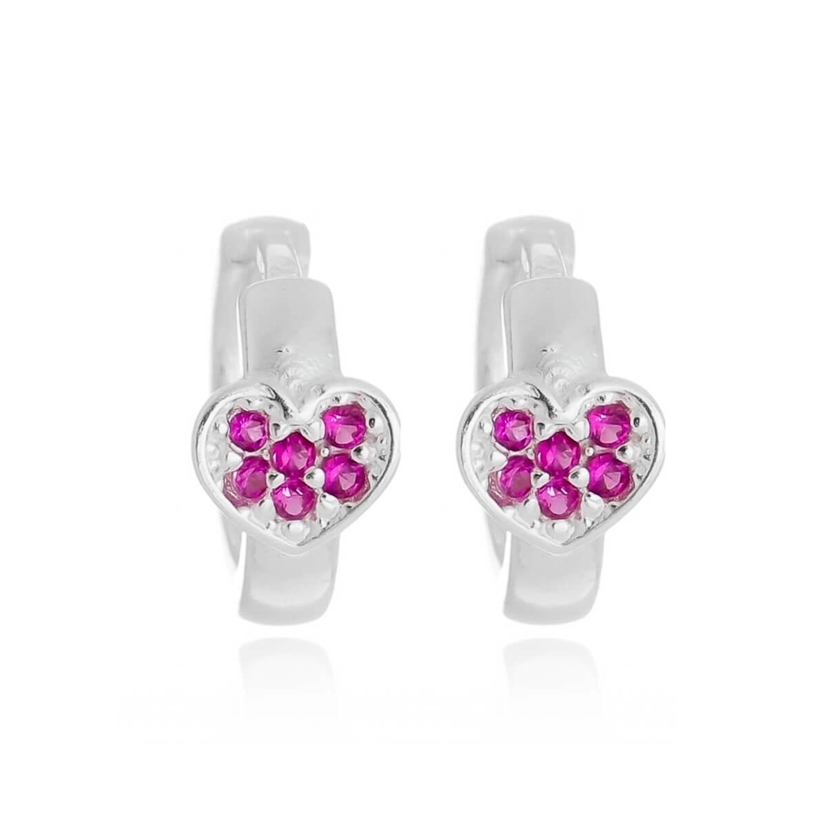 Brinco Prata Argola Trava C/ Coração 10mm Prata 925