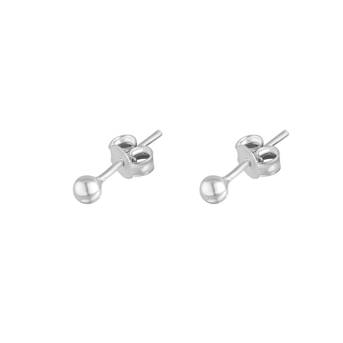 Brinco Prata Bola 3mm Prata 925 BP02
