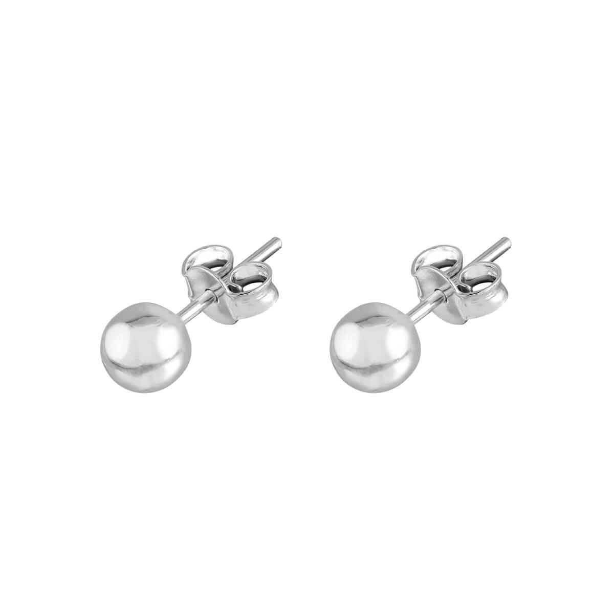 Brinco Prata Bola 5mm Prata 925