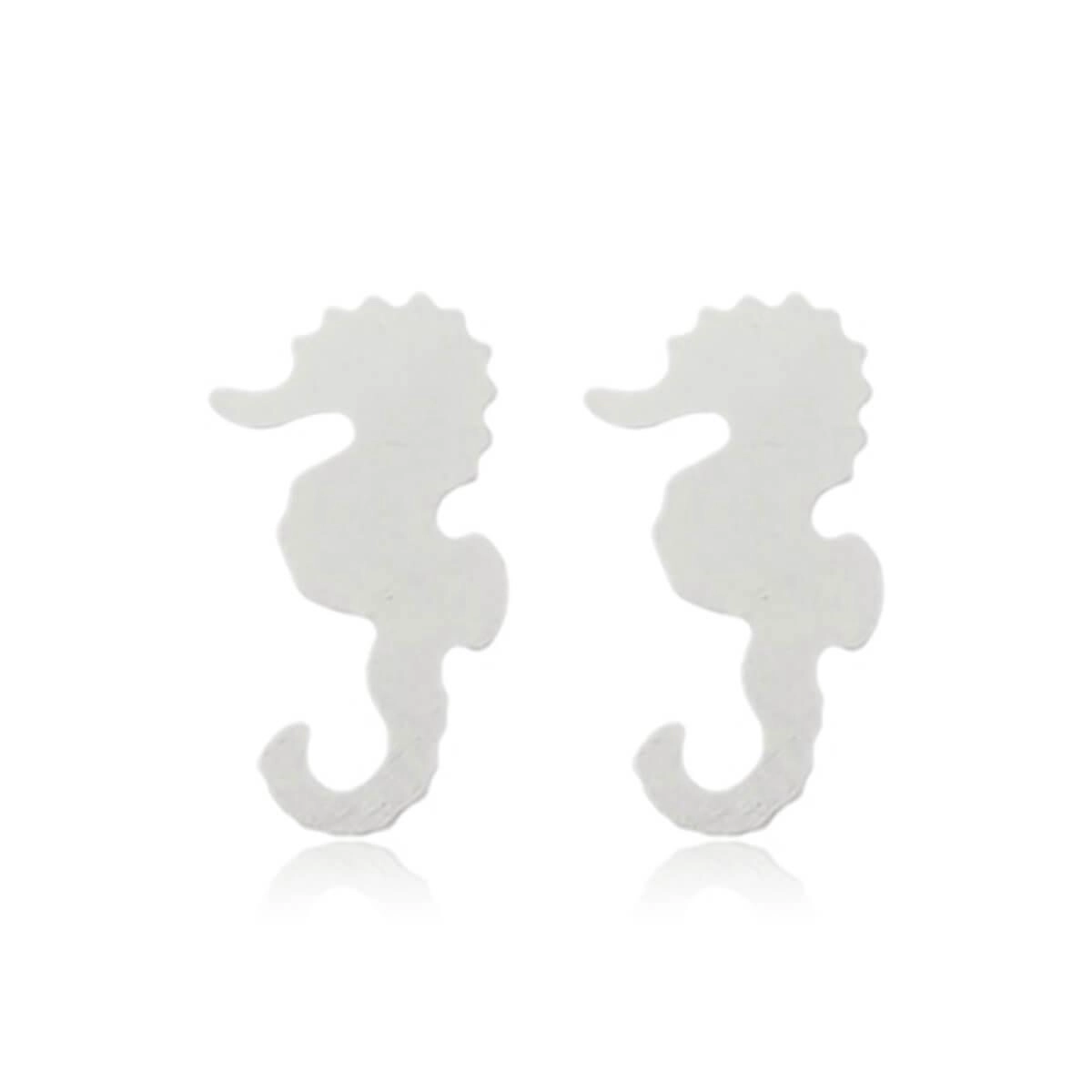 Brinco Prata Cavalo Marinho 9.80mm Prata 925