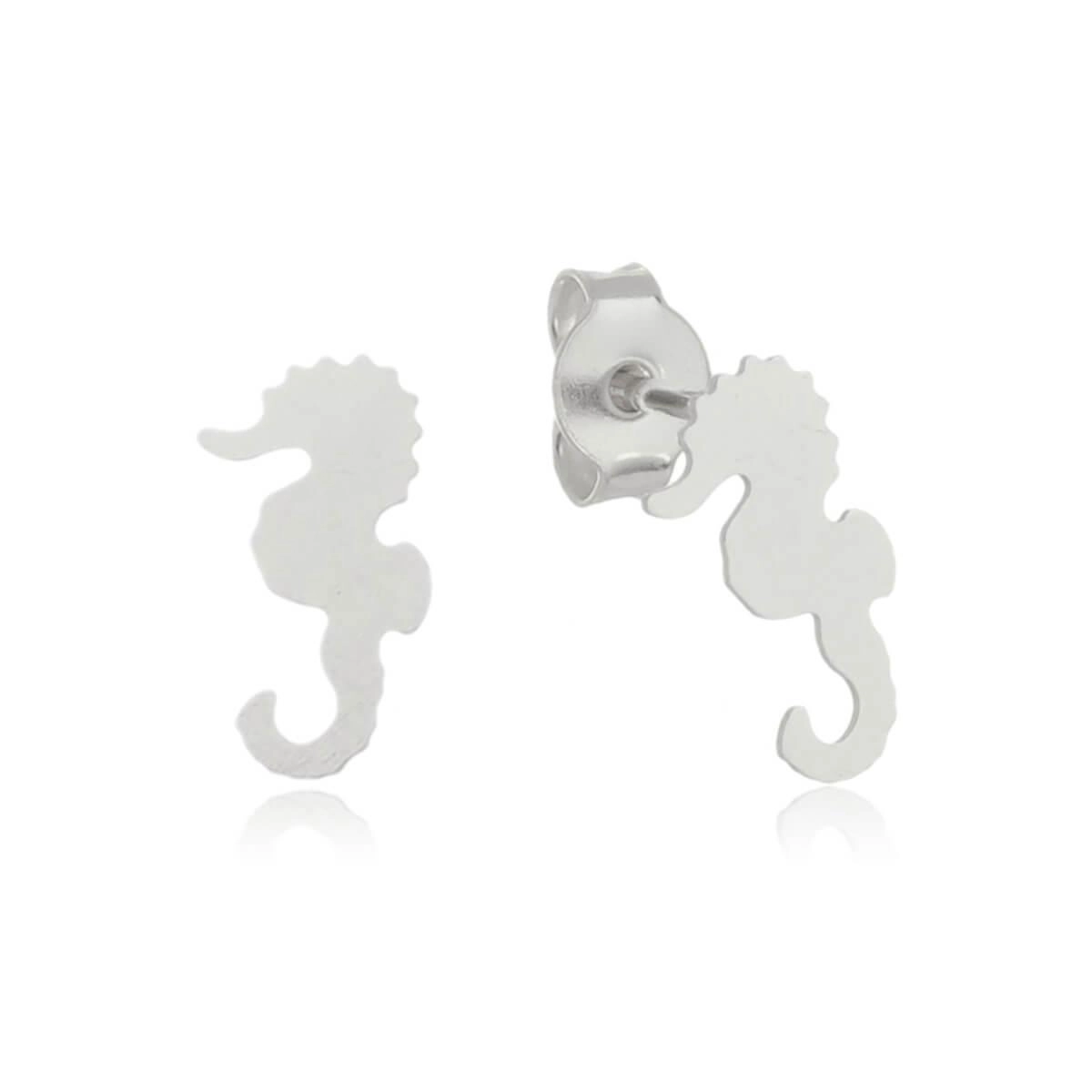Brinco Prata Cavalo Marinho 9.80mm Prata 925