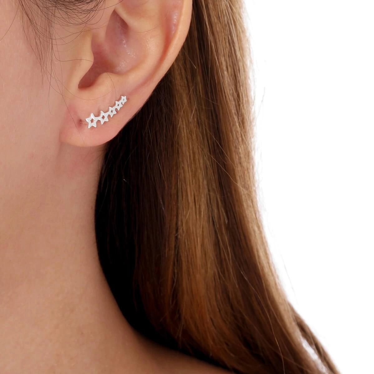 Brinco Prata Ear Cuff Estrela 15.50mm Prata 925