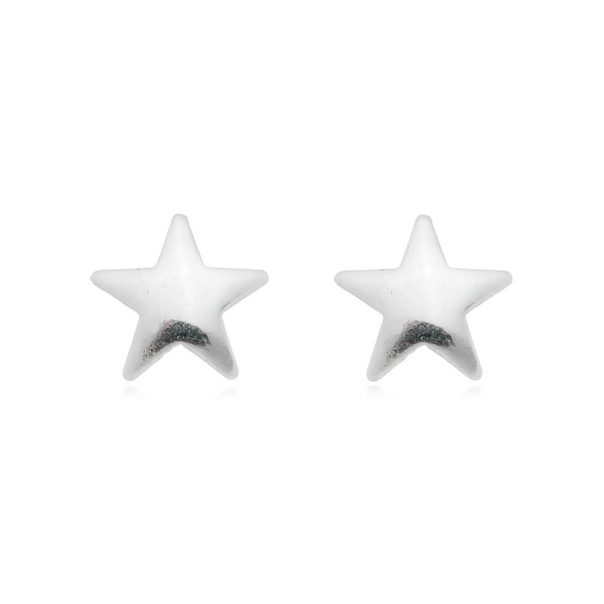 Brinco Prata Estrela 7mm Prata 925 