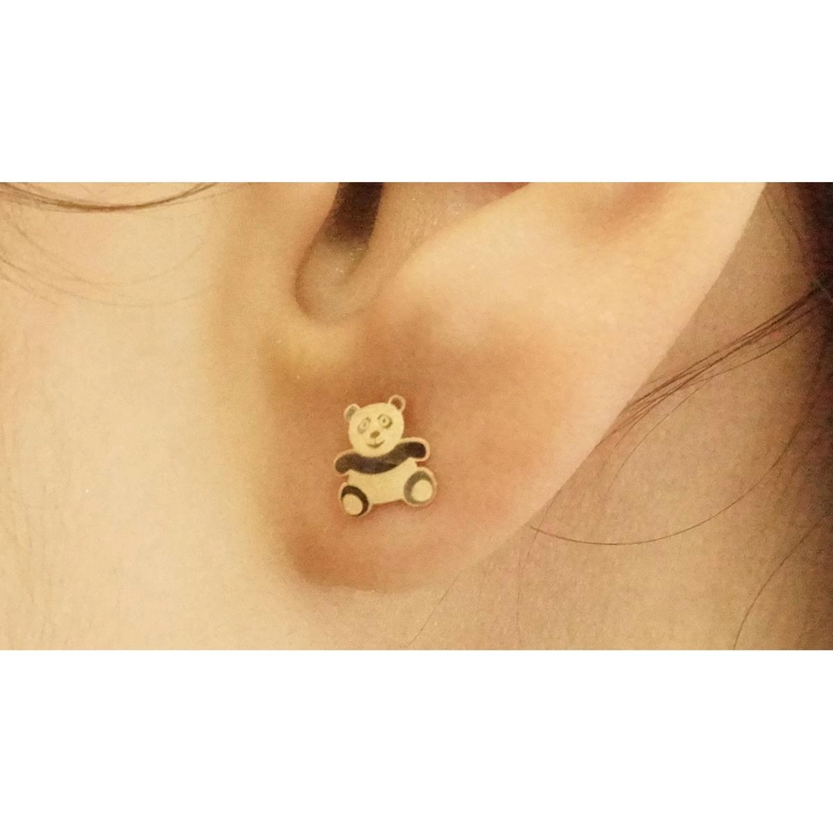 Brinco Urso 0.40 gramas Ouro 18k