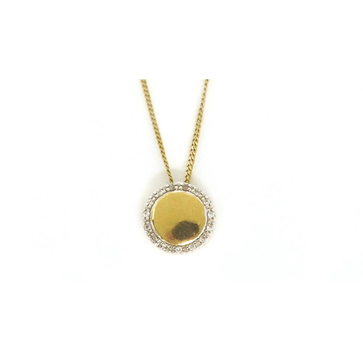 Colar Ouro 18k Bola Zircônia 45cm 3.00 gramas