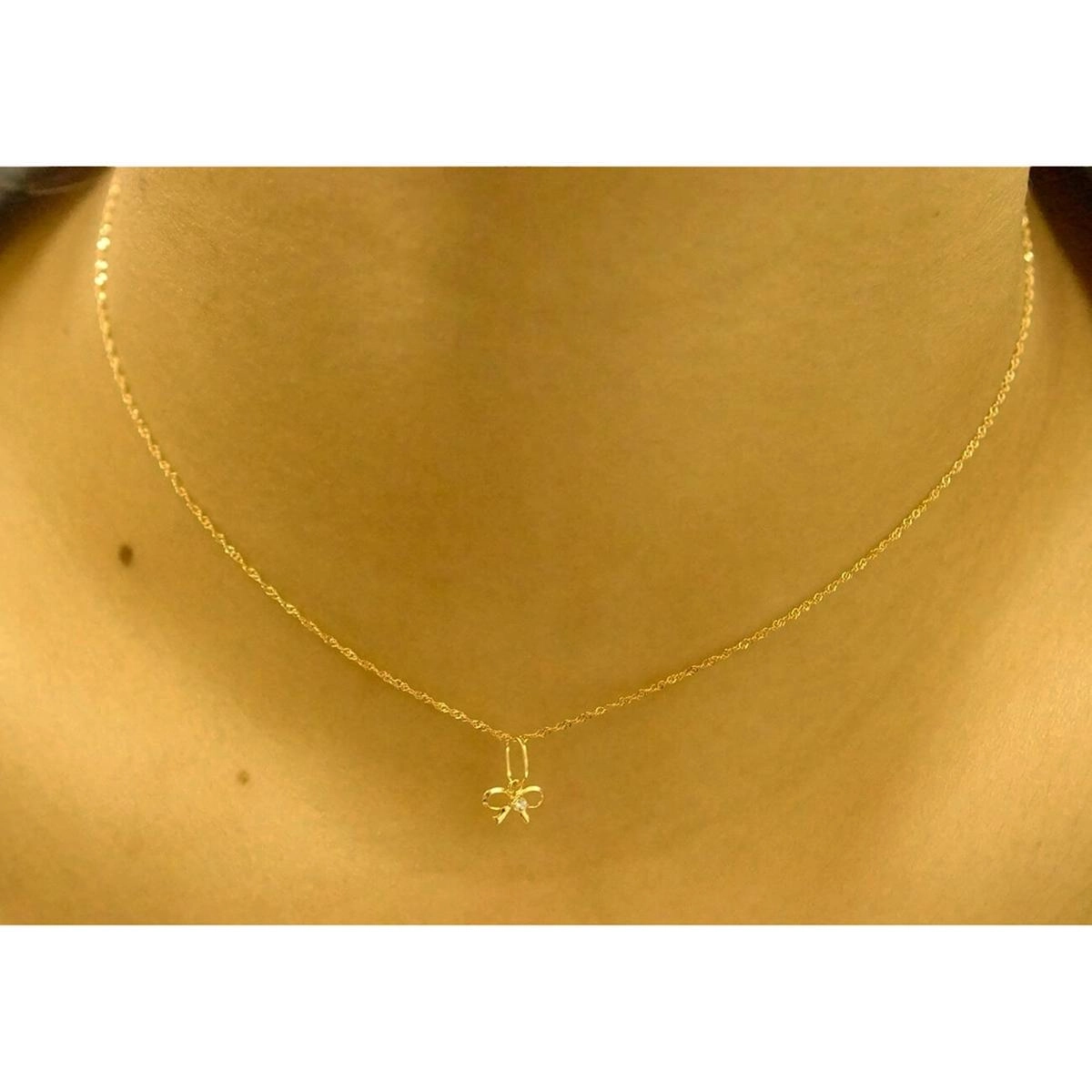 Colar Ouro 18k Feminino Laço 40cm 0.97 gramas