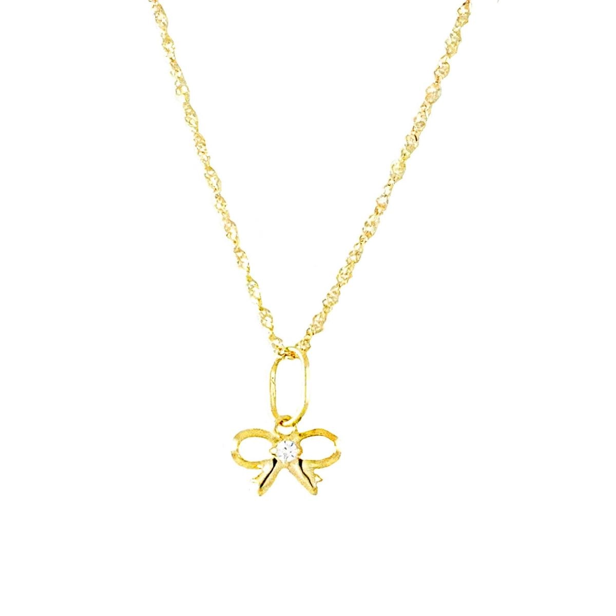 Colar Ouro 18k Feminino Laço 40cm 0.97 gramas