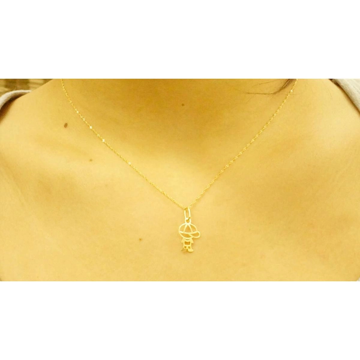 Colar Ouro 18k Feminino Menino 45cm 1.15 gramas