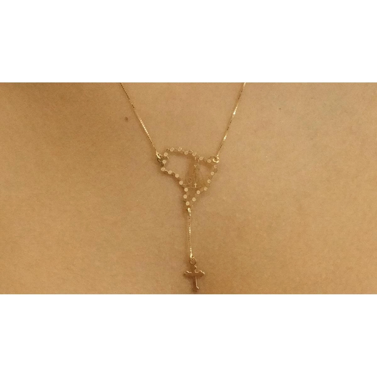 Colar Ouro 18k Nossa Senhora 45cm 1.60 gramas