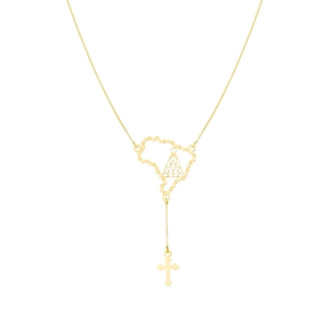 Colar Ouro 18k Nossa Senhora 45cm 1.60 gramas
