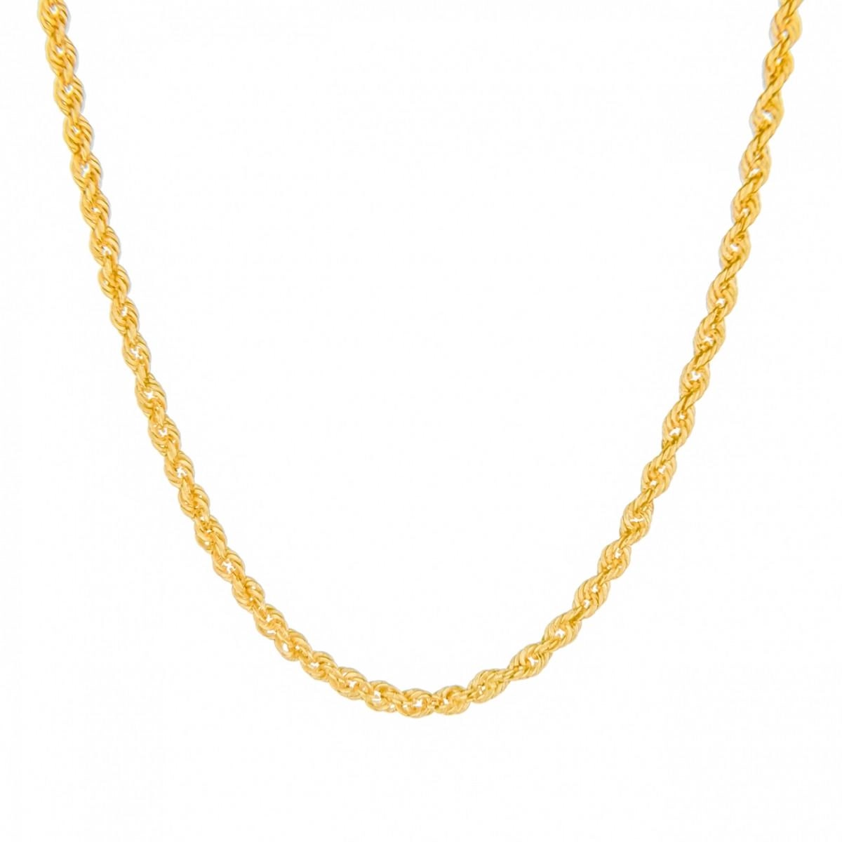 Corrente Corda Laser 50cm 3.45 gramas Ouro 18k