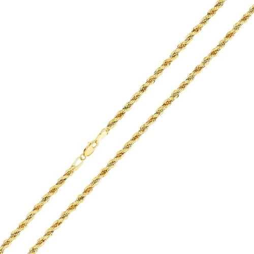 Corrente Ouro 18k Corda Laser 3 Cores 45cm 6.70 gramas