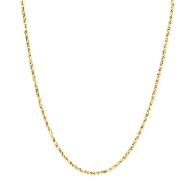 Corrente Ouro 18k Corda Laser 3 Cores 45cm 6.70 gramas