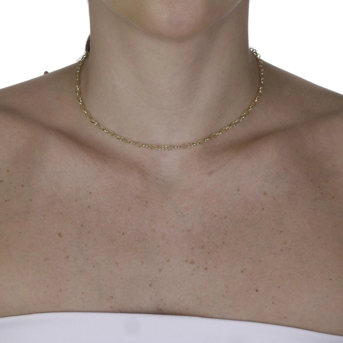 Corrente Ouro 18k Elos Ovais 45cm 3.30mm