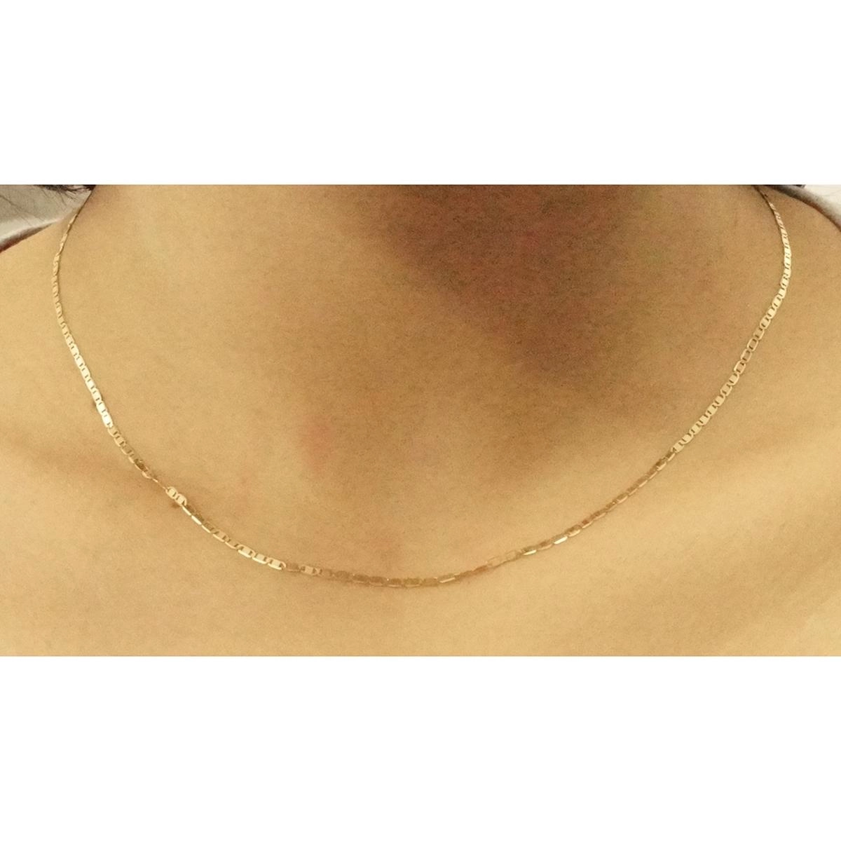 Corrente Ouro 18k Piastrine 45cm 1.75 gramas