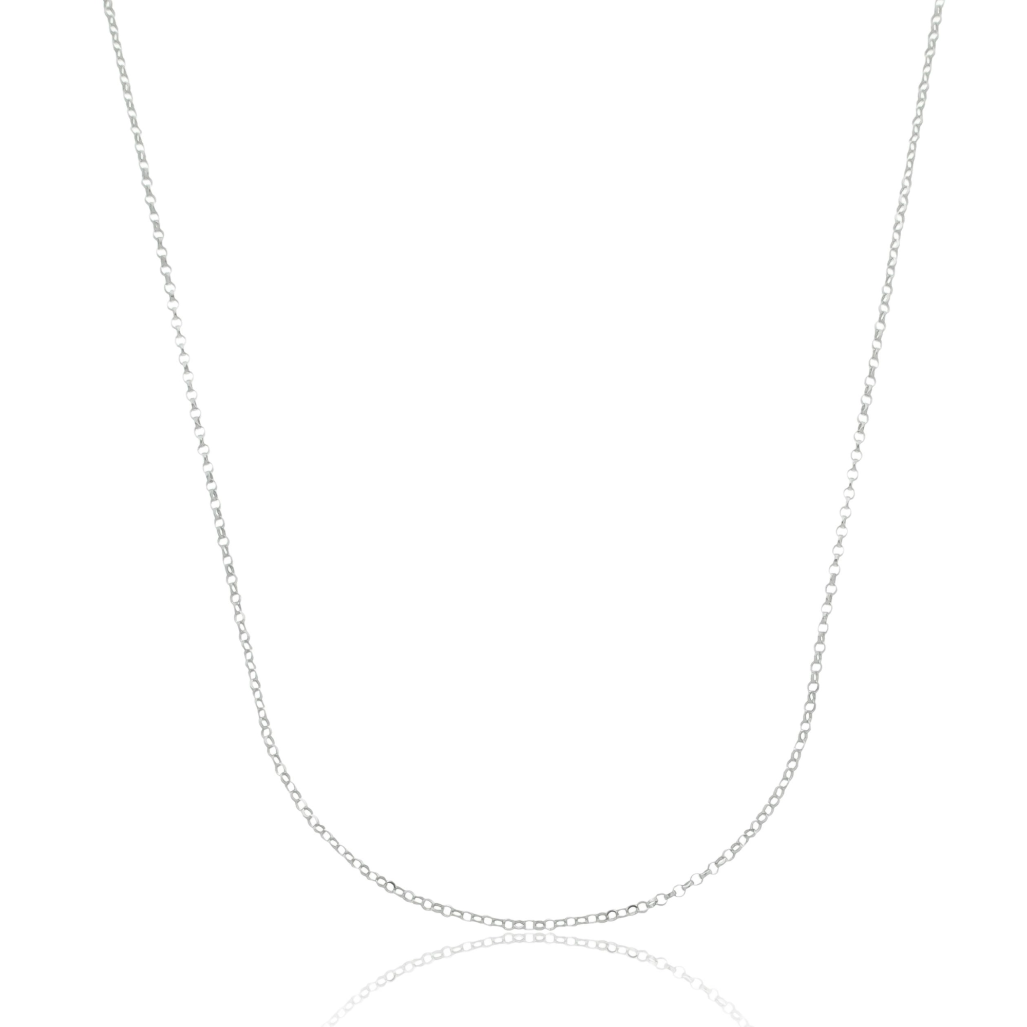 Corrente Ouro Branco 18k Elo Português 45cm 1.00mm