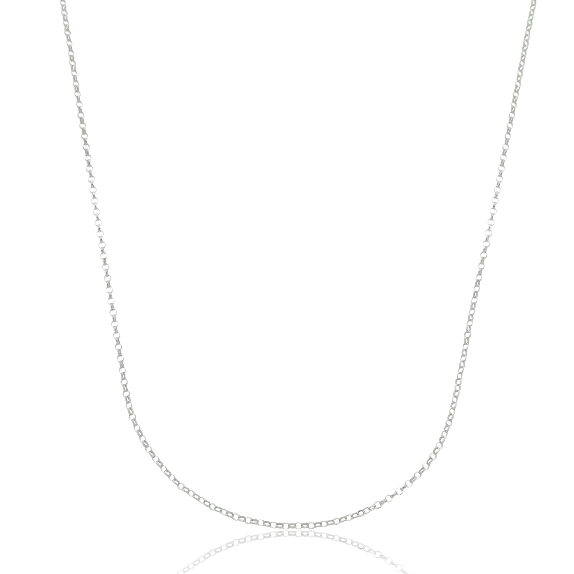 Corrente Ouro Branco 18k Elo Português 50cm 1.00mm
