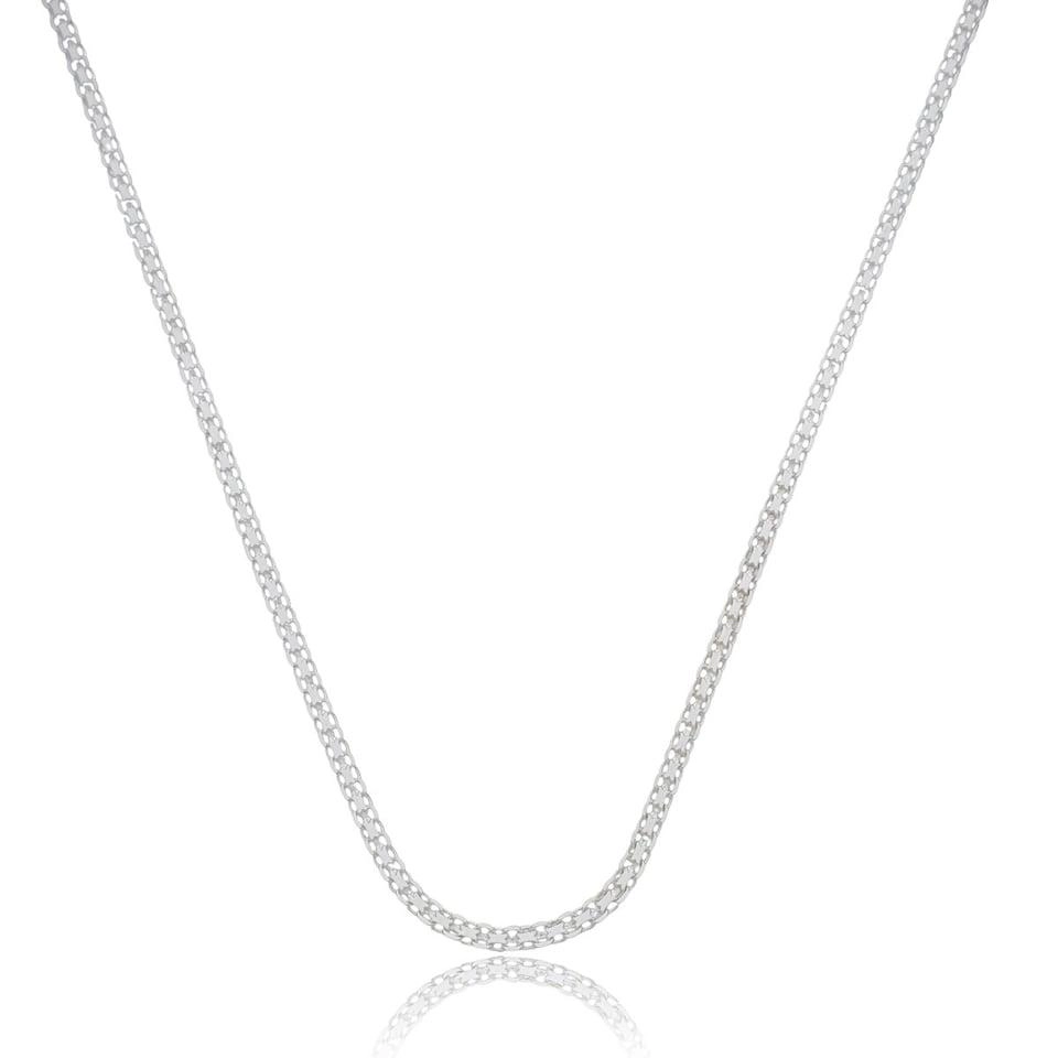 Corrente Prata Esteira Bismark 40cm Prata 925