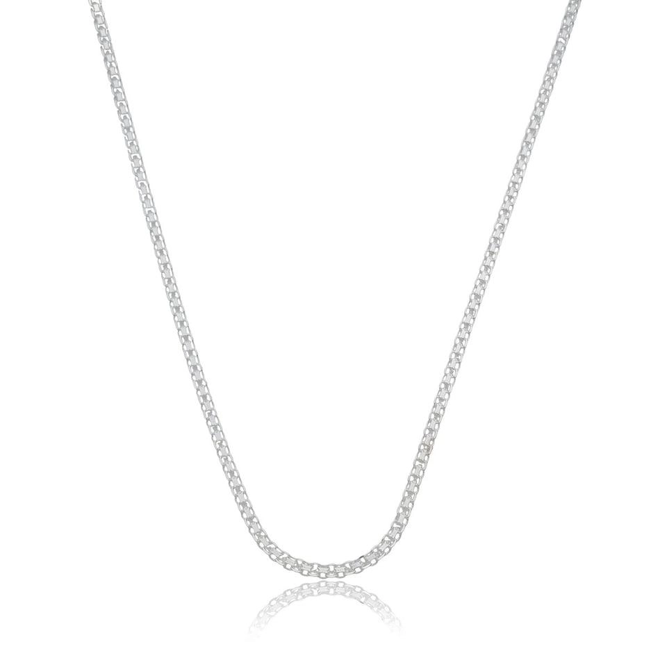 Corrente Prata Esteira Bismark 45cm Prata 925