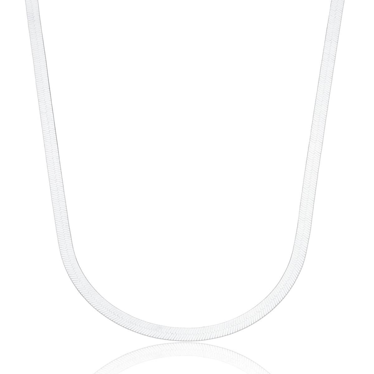 Corrente Prata Laminada 40cm Prata 925