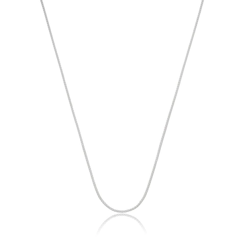 Corrente Prata Pipoca 60cm Prata 925 