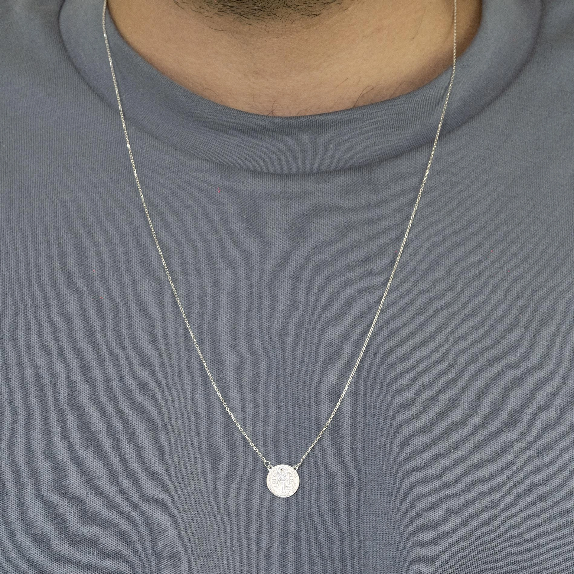 Escapulário Prata 925 São Bento 63cm 