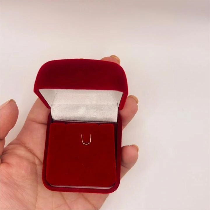 Kit 5 Estojo Caixa de Veludo Vermelha Porta Joias