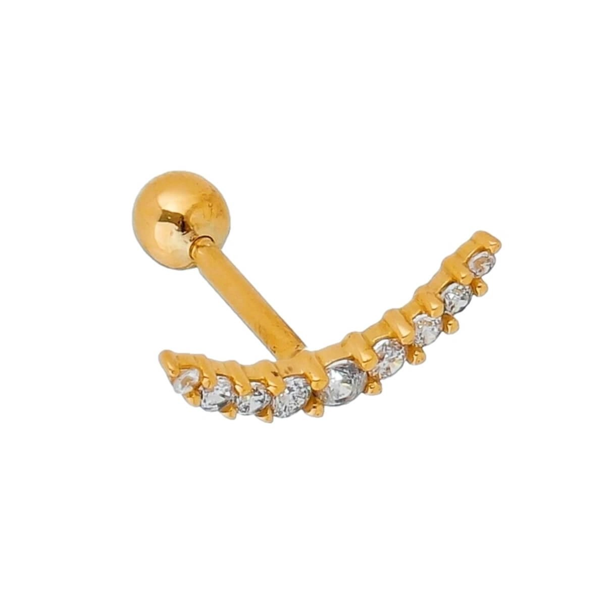 Piercing Orelha Ouro 18k Cluster 9 Pedras 11.50mm