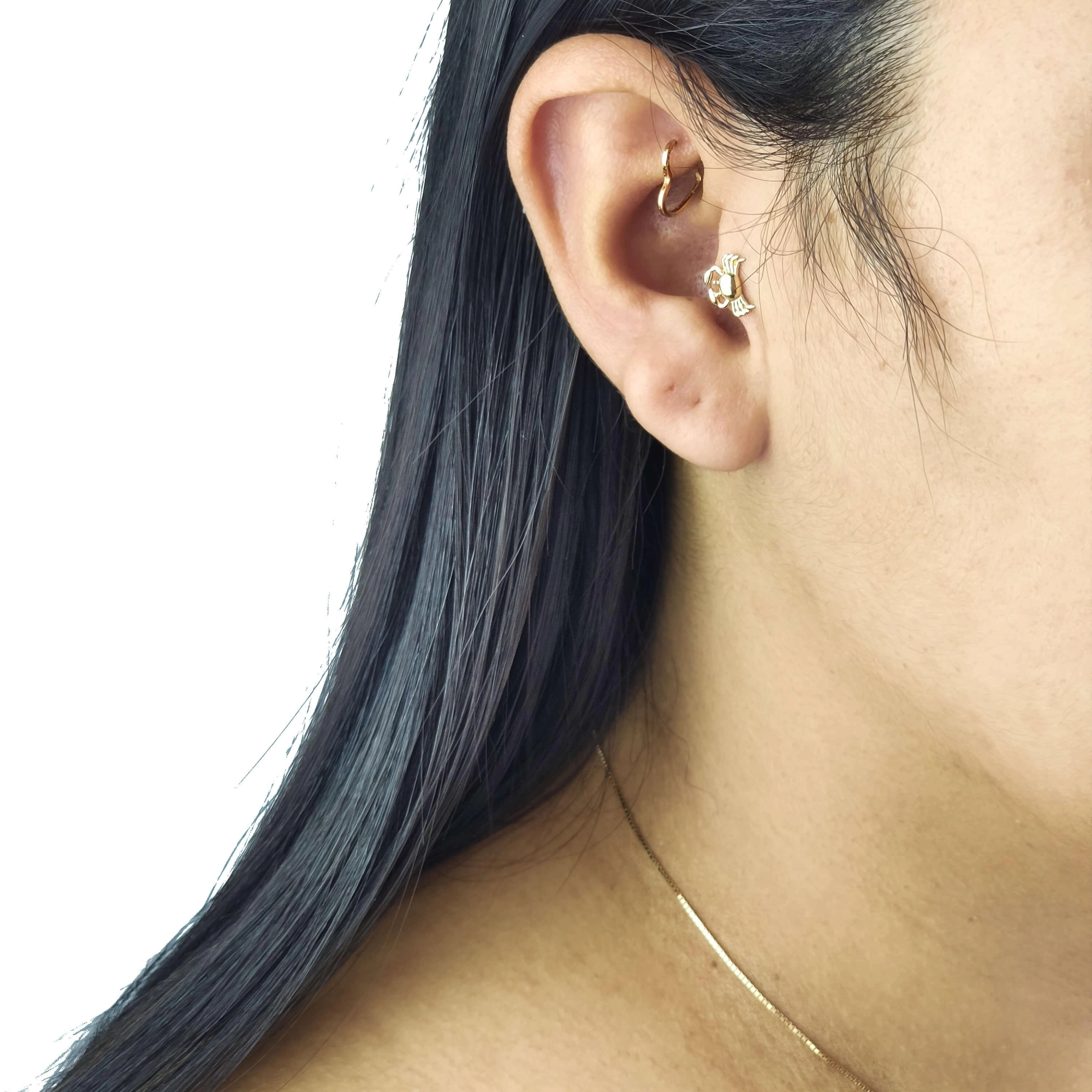 Piercing Orelha Ouro 18k Tragus Caranguejo 6.20mm