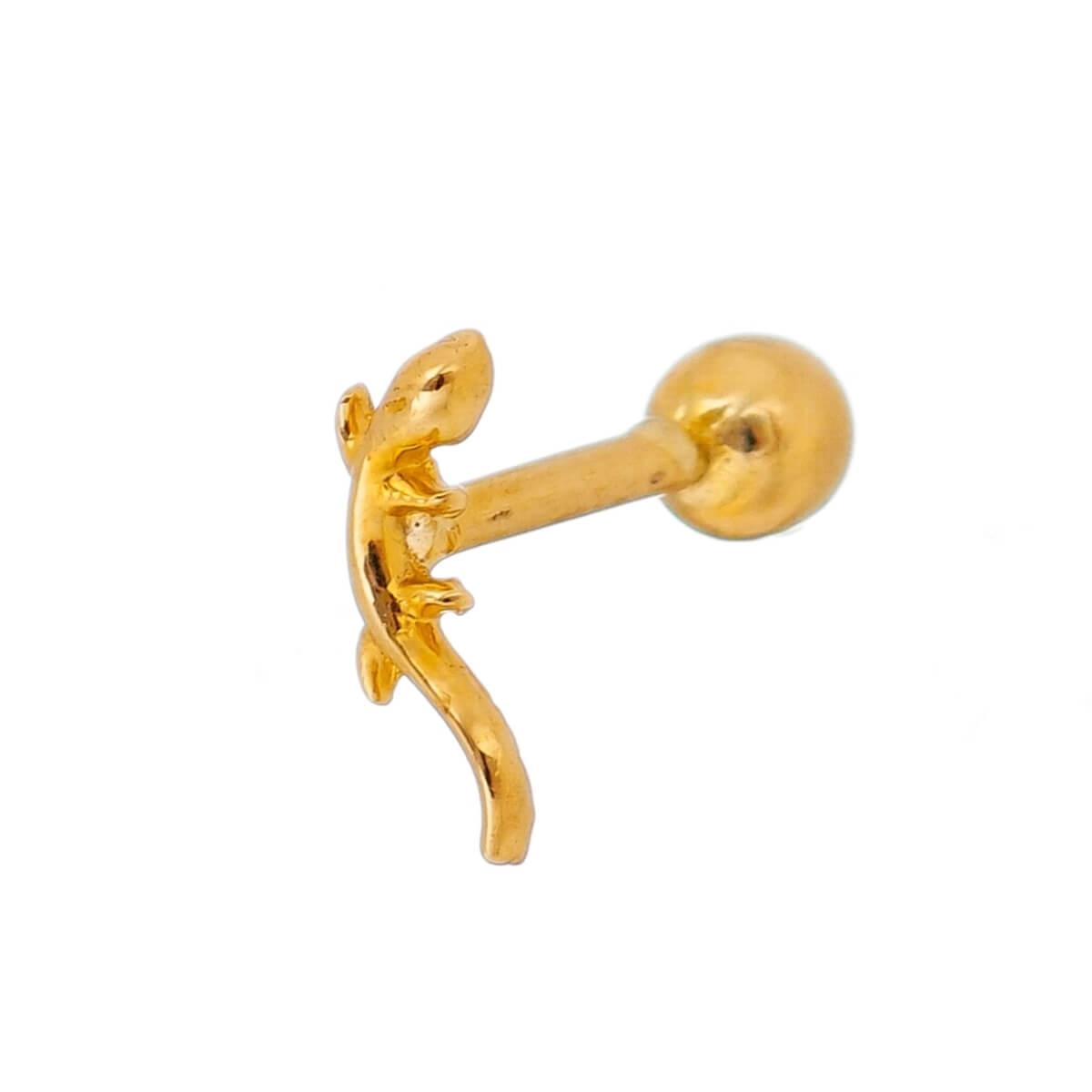 Piercing Orelha Ouro 18k Tragus Lagartixa 7.50mm