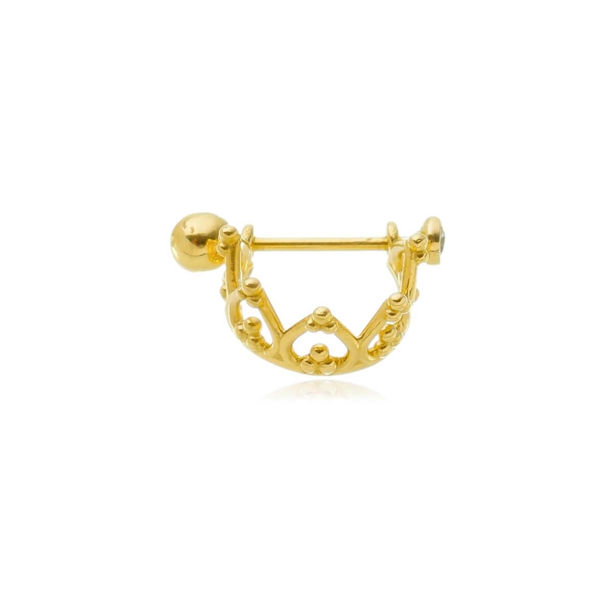 Piercing Ouro 18k Cartilagem Coroa 13.50mm 