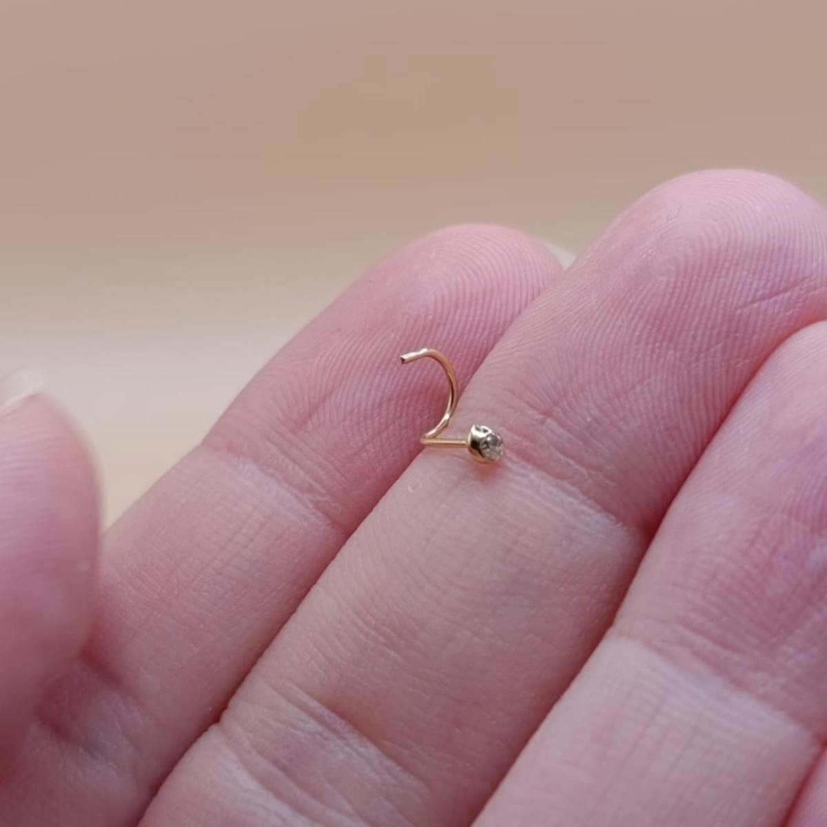 Piercing Ouro 18k Nariz Ponto de Luz