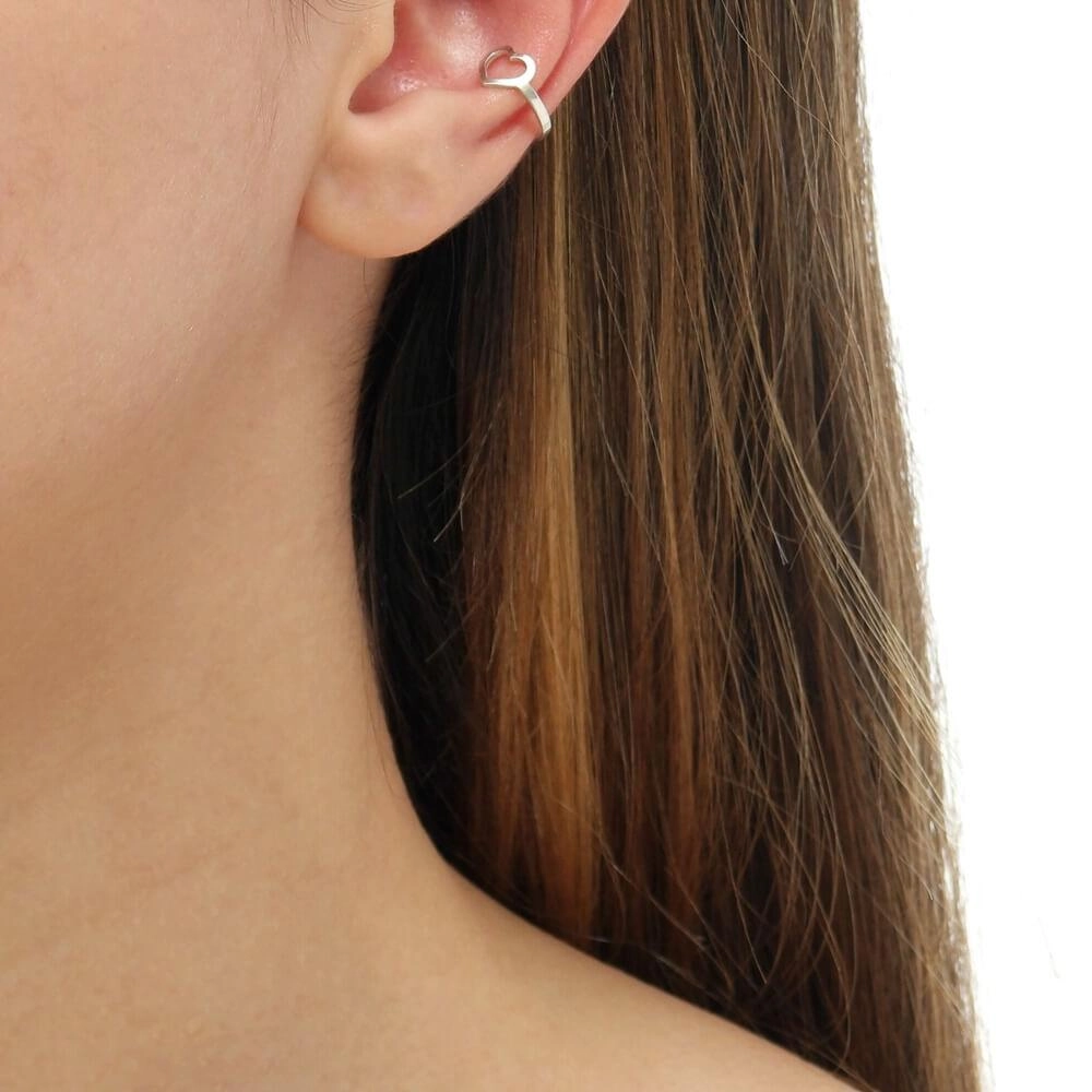 Piercing Prata Pressão Coração Prata 925