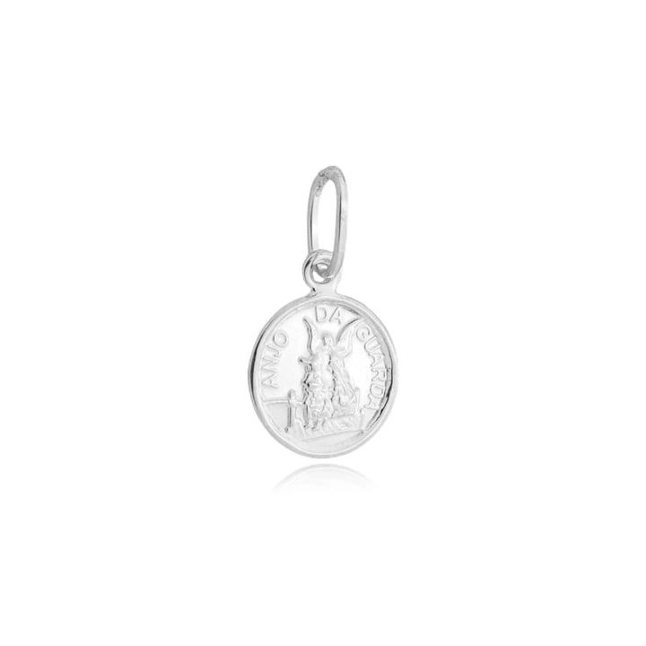 Pingente Medalha Anjo da Guarda 1.15cm Prata 925