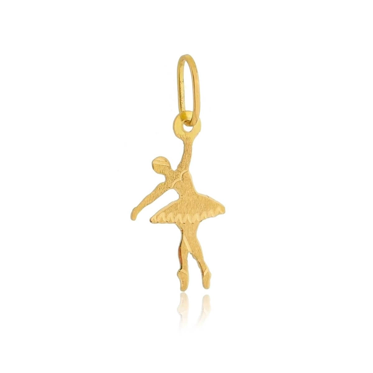 Pingente Ouro 18k Bailarina Mini 15mm 