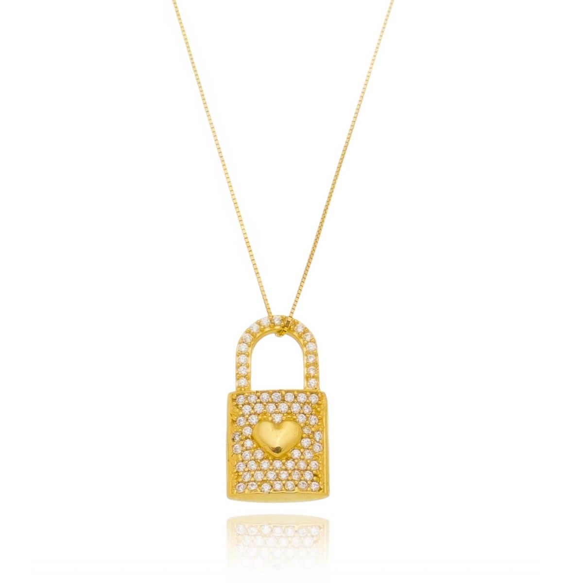 Pingente Ouro 18k Cadeado Dupla Face 19.50mm