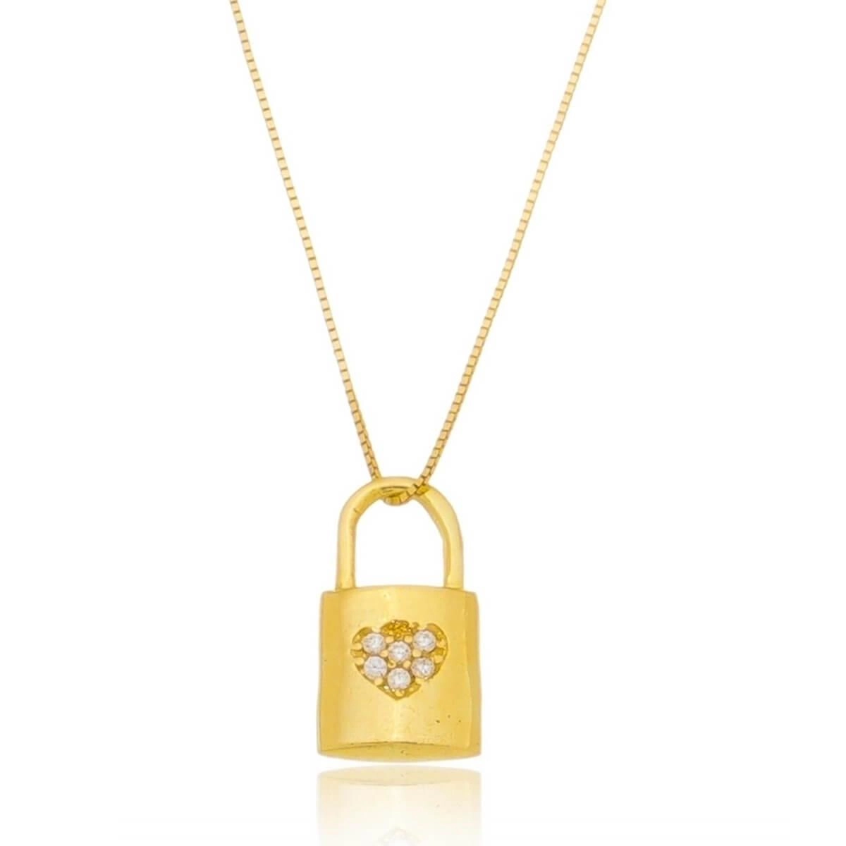 Pingente Ouro 18k Cadeado Dupla Face 19mm