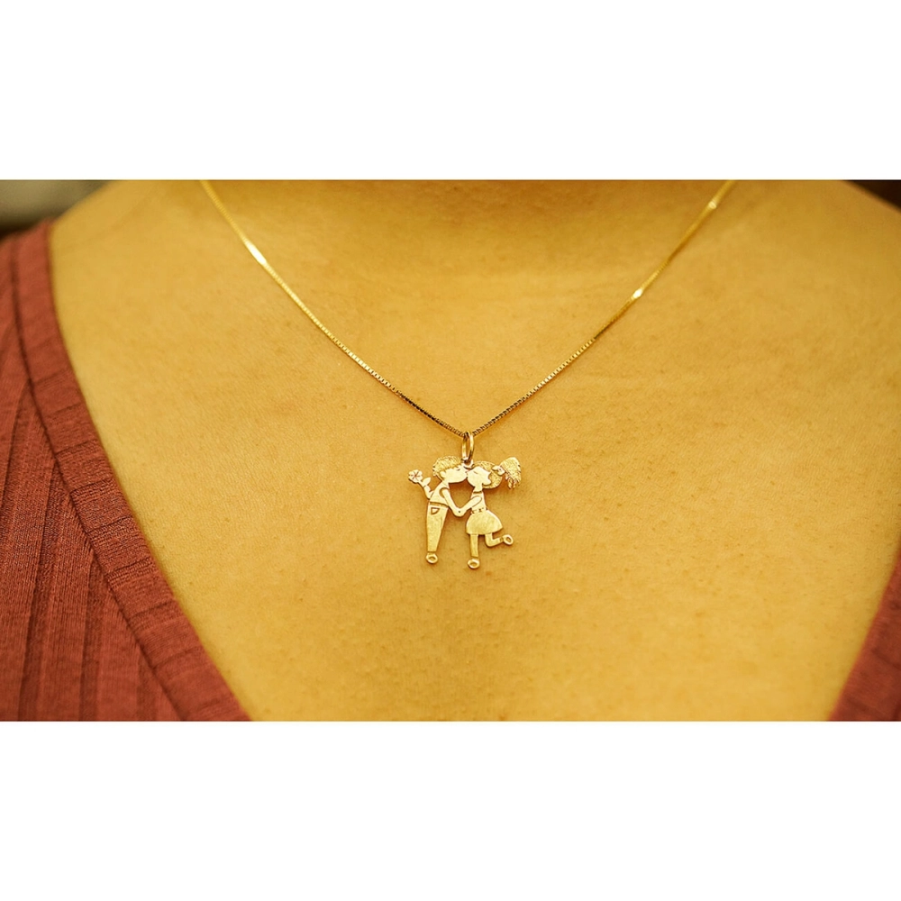 Pingente Ouro 18k Casal Namorados 1.05 gramas
