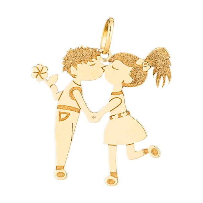 Pingente Ouro 18k Casal Namorados 1.05 gramas