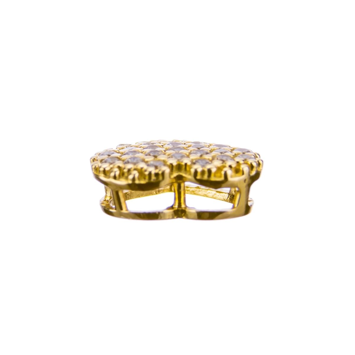 Pingente Ouro 18k Coração Com Zirconia 0.50 gramas
