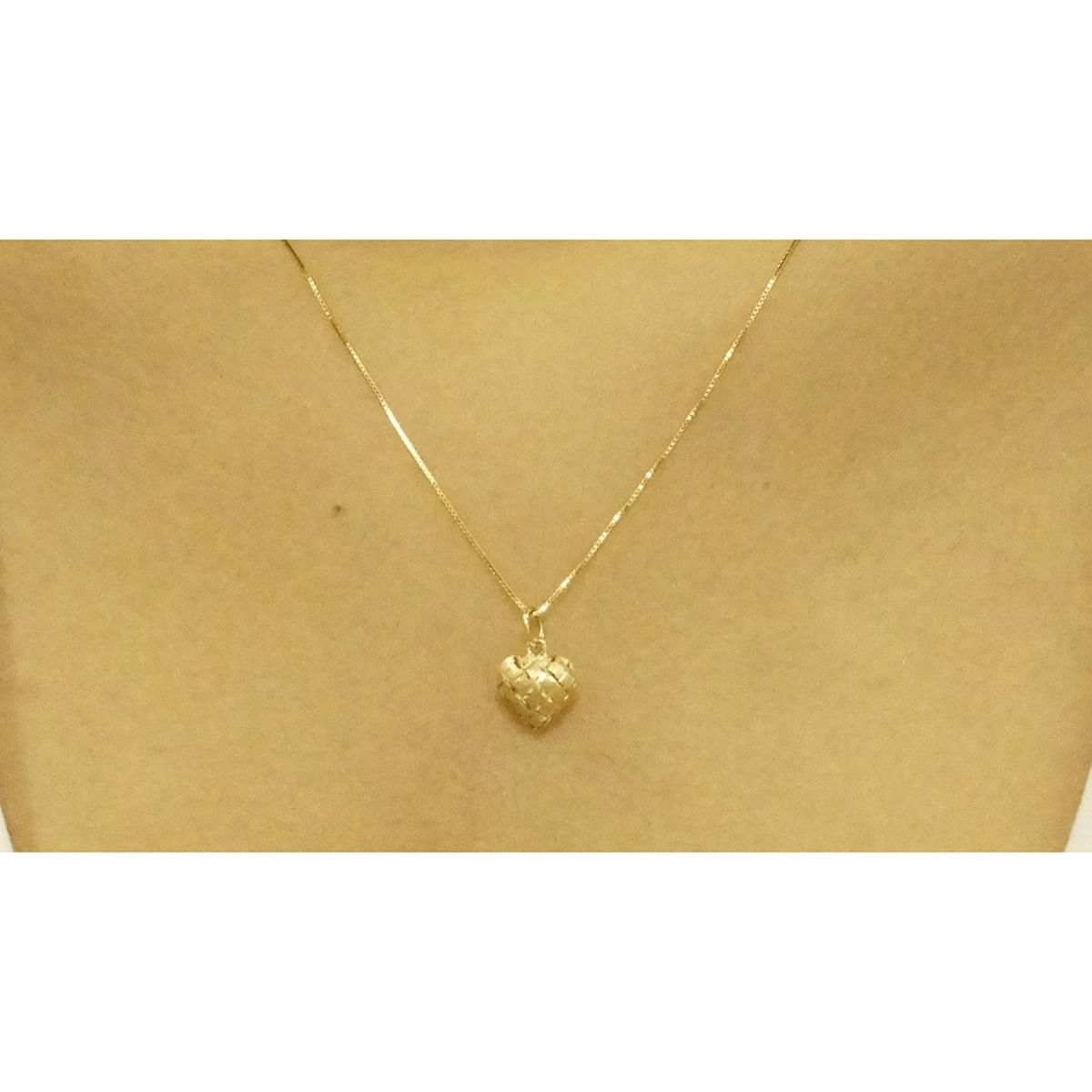 Pingente Ouro 18k Coração Dupla Face 0.40 gramas