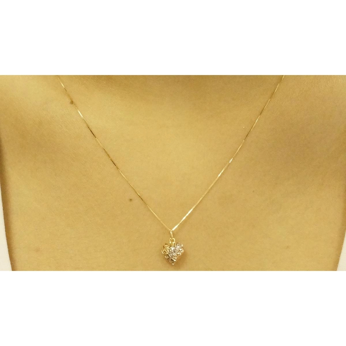 Pingente Ouro 18k Coração Dupla Face Tricolor 0.55 gramas