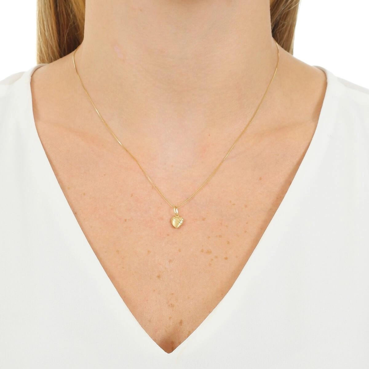 Pingente Ouro 18k Coração Listrado 1.00cm