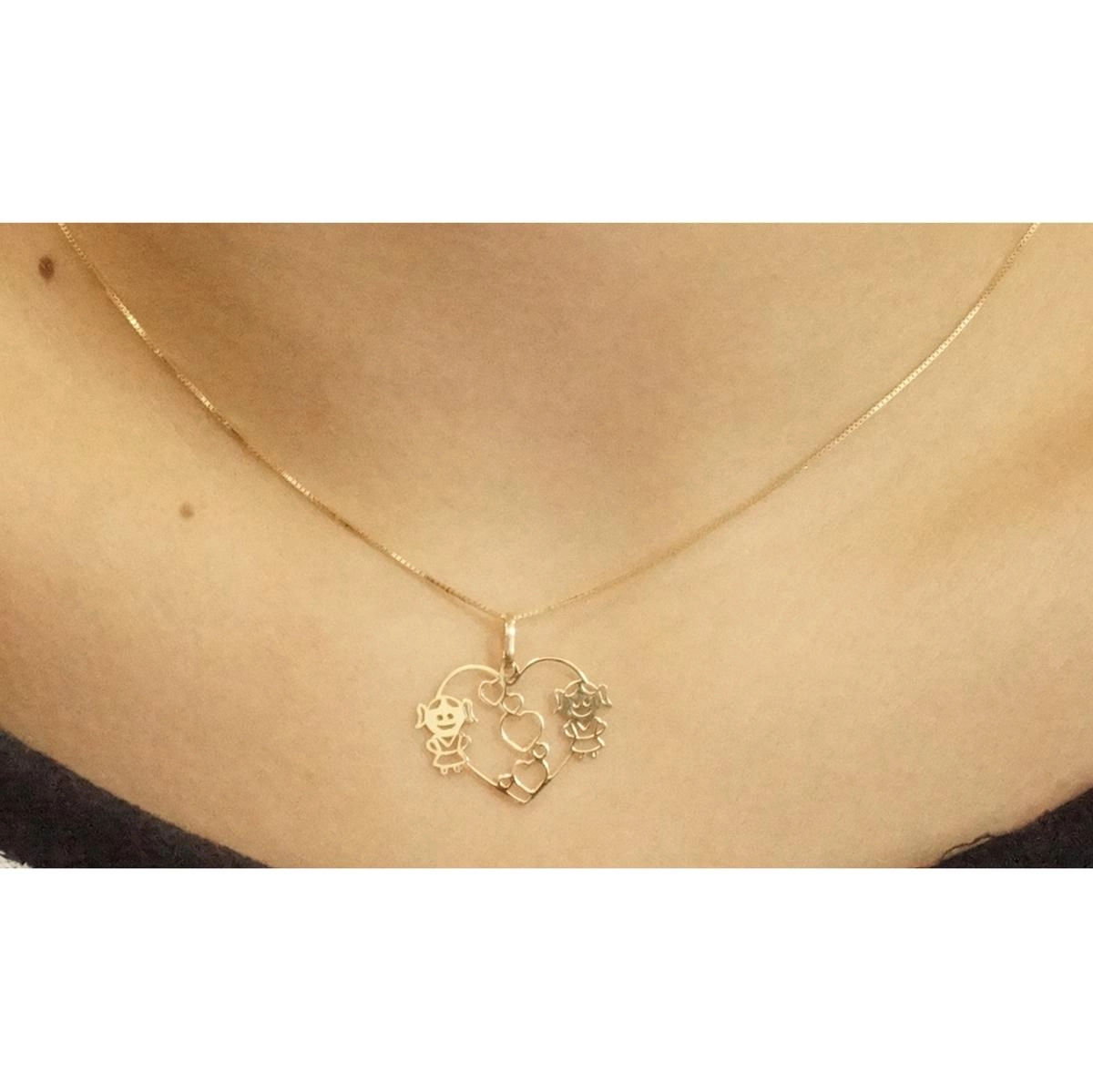 Pingente Ouro 18k Coração Meninas 0.40 gramas