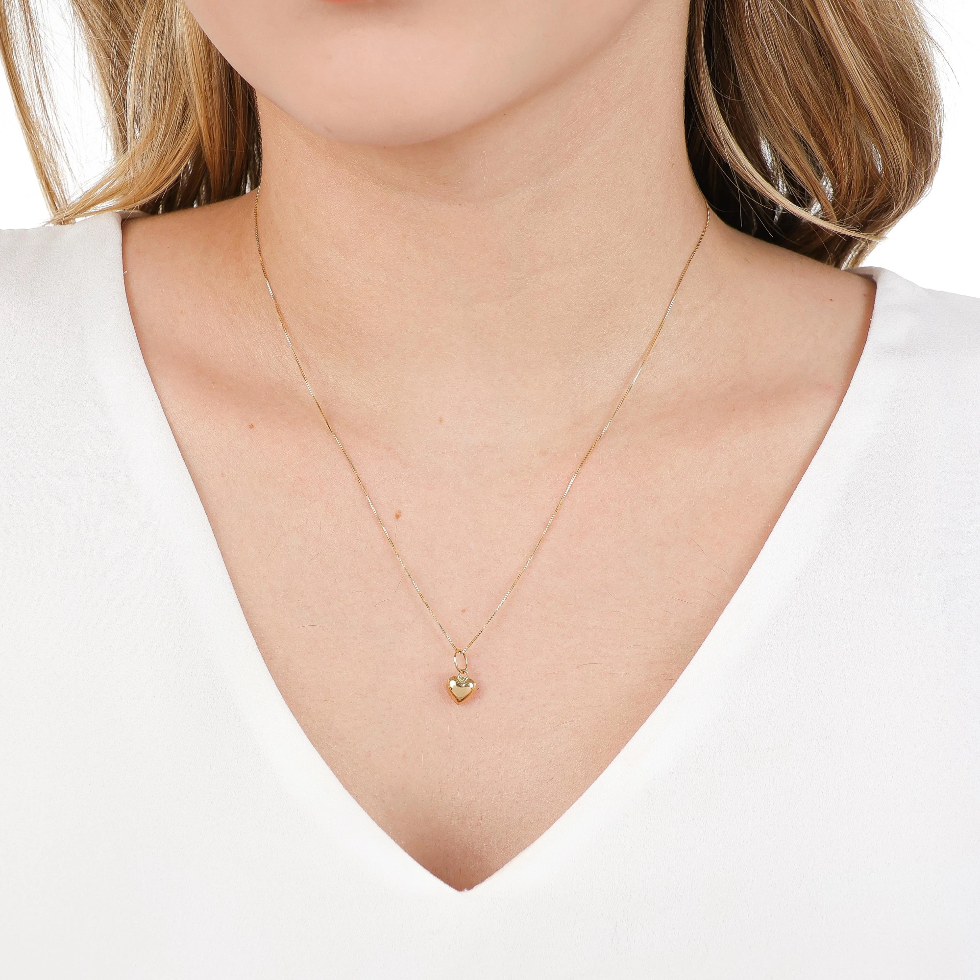 Pingente Ouro 18k Coração Oco 8.60mm