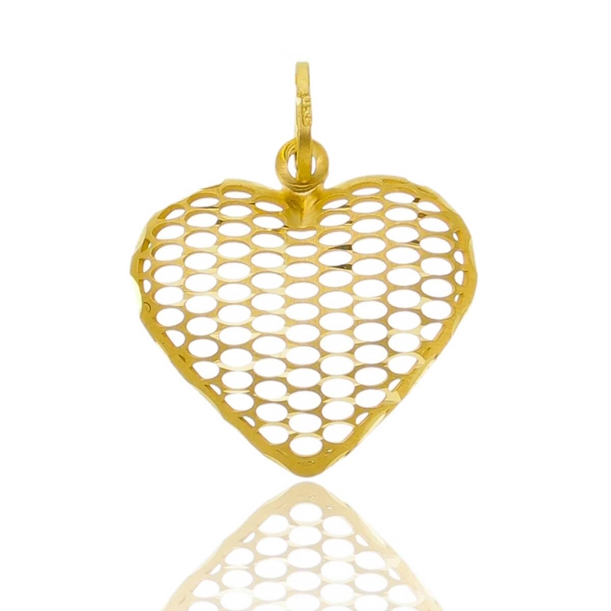 Pingente Ouro 18k Coração Vazado 1.90cm