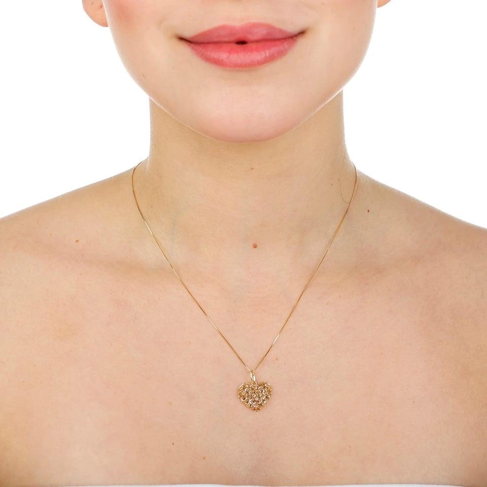 Pingente Ouro 18k Coração Vazado 1 Face 1.50cm